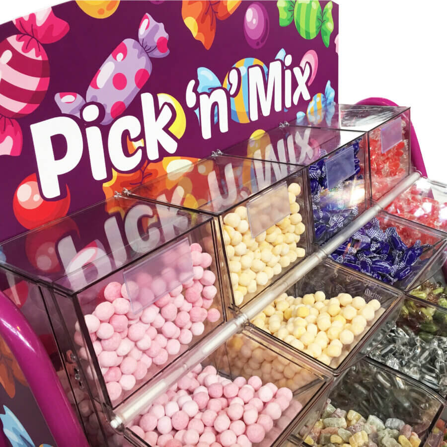 Pick n Mix stand - £65.00 when filled with sweets, £40.00 without